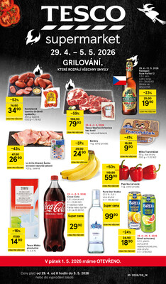 Tesco supermarkety od 29.4. do 5.5.2026