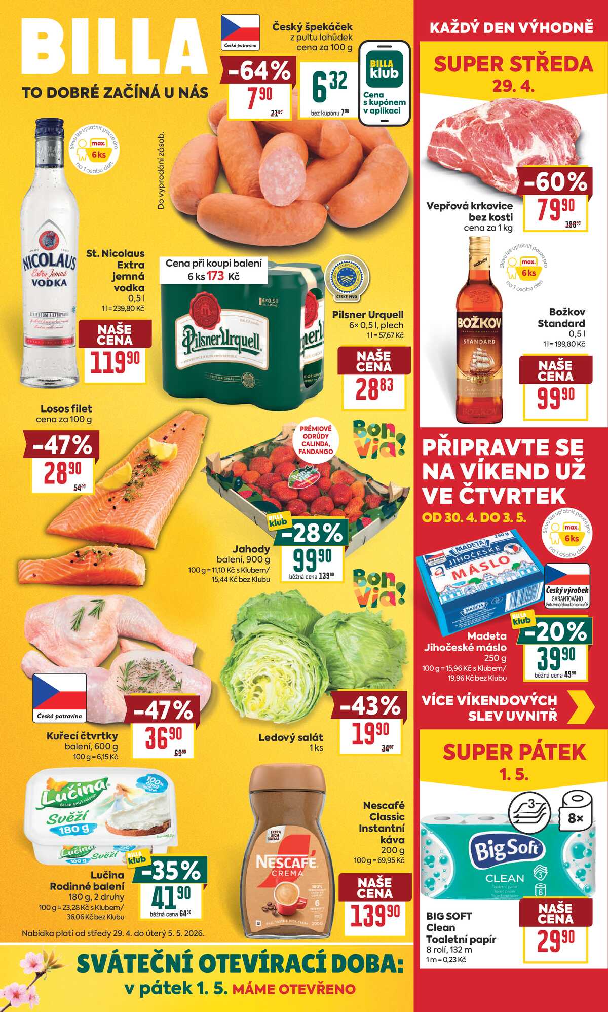 BILLA malý leták od 29.4. do 5.5.2026 strana 1