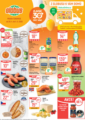 Akční leták Globus 29.4. - 5.5.2026 - Globus Praha - Čakovice