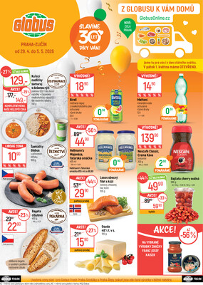 Akční leták Globus 29.4. - 5.5.2026 - Globus Praha - Zličín