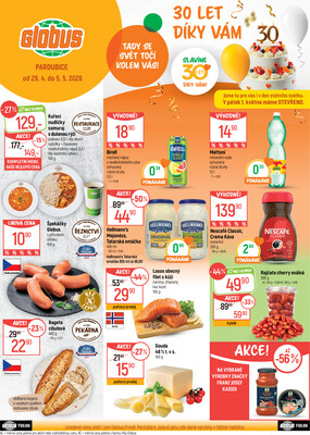 Akční leták Globus 29.4. - 5.5.2026 - Globus Pardubice