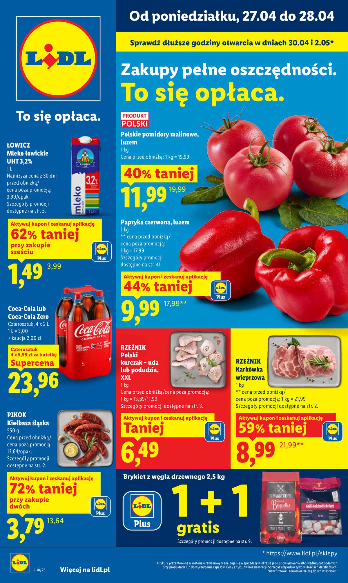 Leták Lidl Polsko 27.4.-28.4.2026 - Zpravodaj platný od 27.04 do 28.04 strana 1