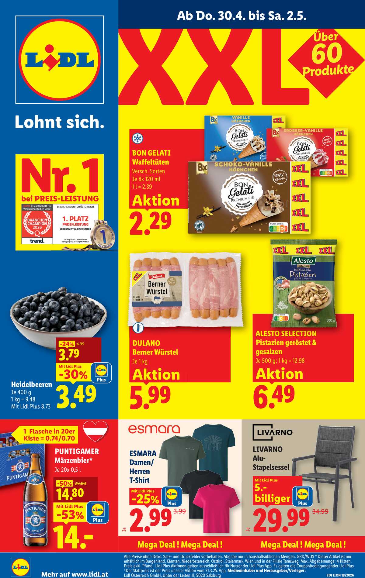 Leták Lidl Rakousko 30.4.-6.5.2026 strana 1