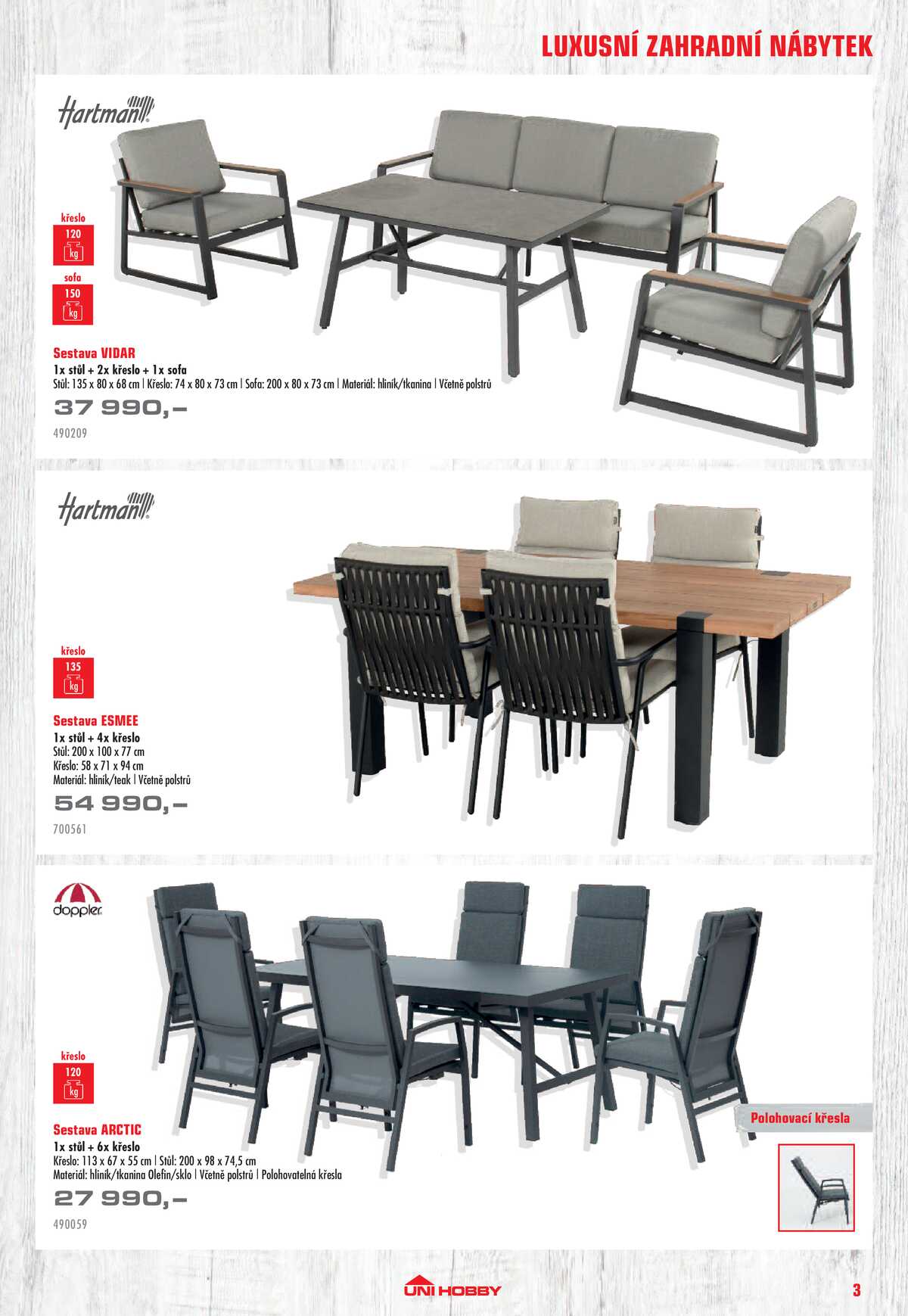 UNI HOBBY Katalog nábytek, grily a bazény 2026 strana 3