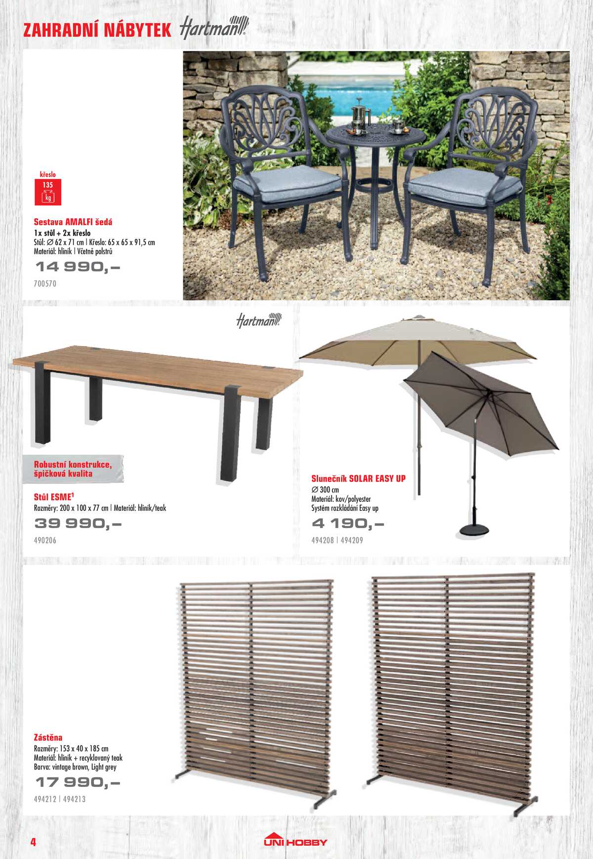UNI HOBBY Katalog nábytek, grily a bazény 2026 strana 4