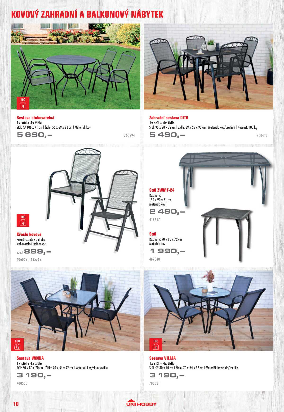 UNI HOBBY Katalog nábytek, grily a bazény 2026 strana 10