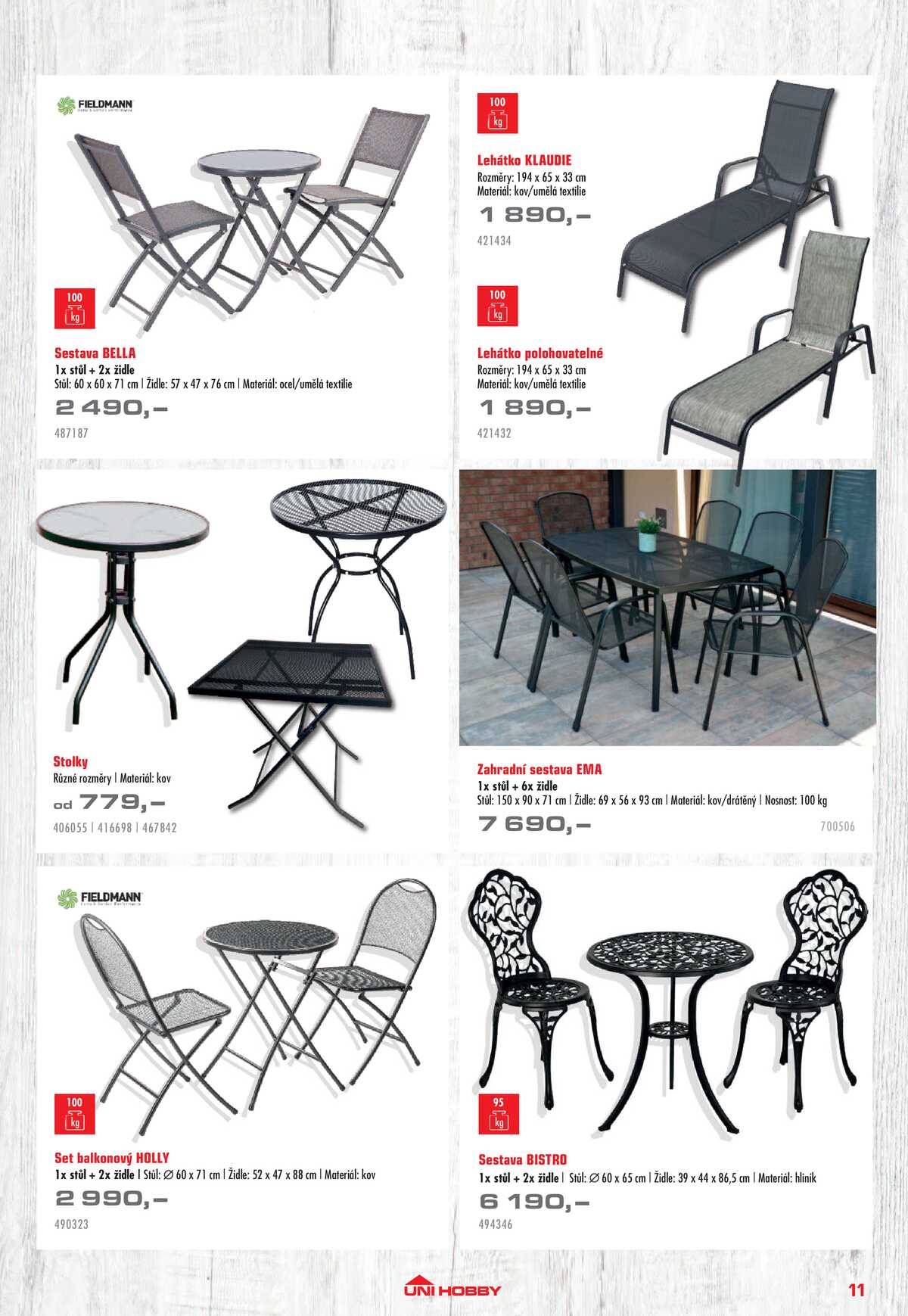 UNI HOBBY Katalog nábytek, grily a bazény 2026 strana 11