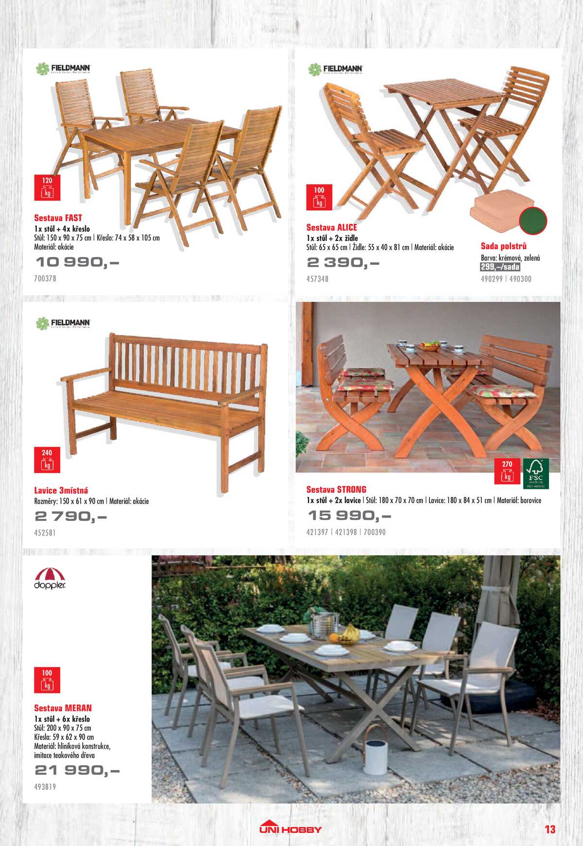 UNI HOBBY Katalog nábytek, grily a bazény 2026 strana 13