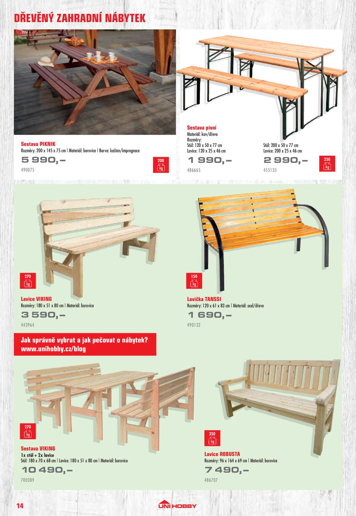 UNI HOBBY Katalog nábytek, grily a bazény 2026 strana 14