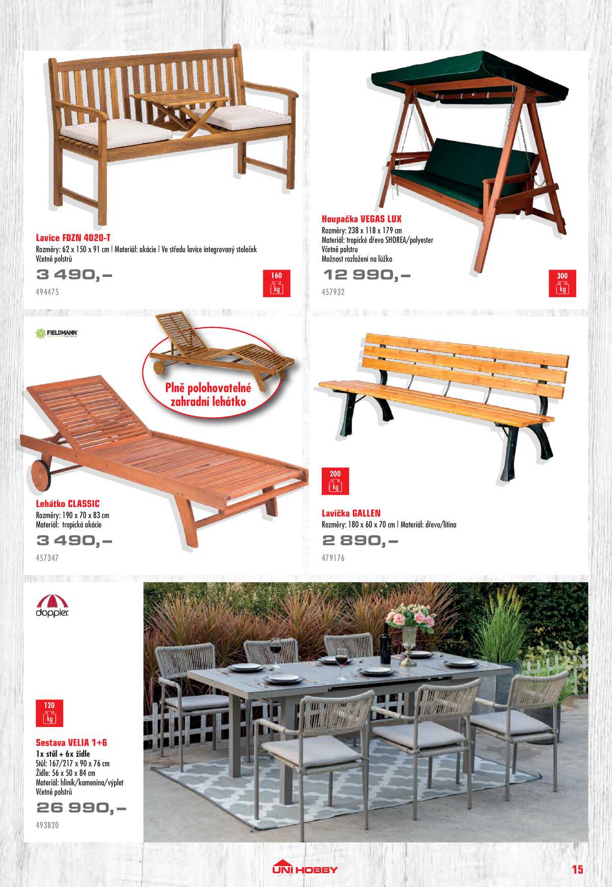 UNI HOBBY Katalog nábytek, grily a bazény 2026 strana 15