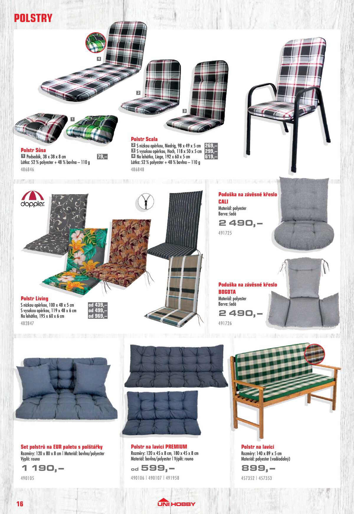 UNI HOBBY Katalog nábytek, grily a bazény 2026 strana 16