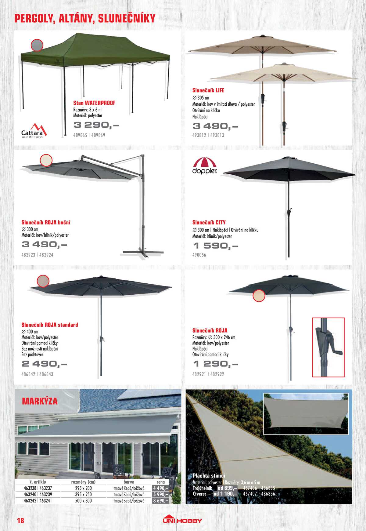 UNI HOBBY Katalog nábytek, grily a bazény 2026 strana 18