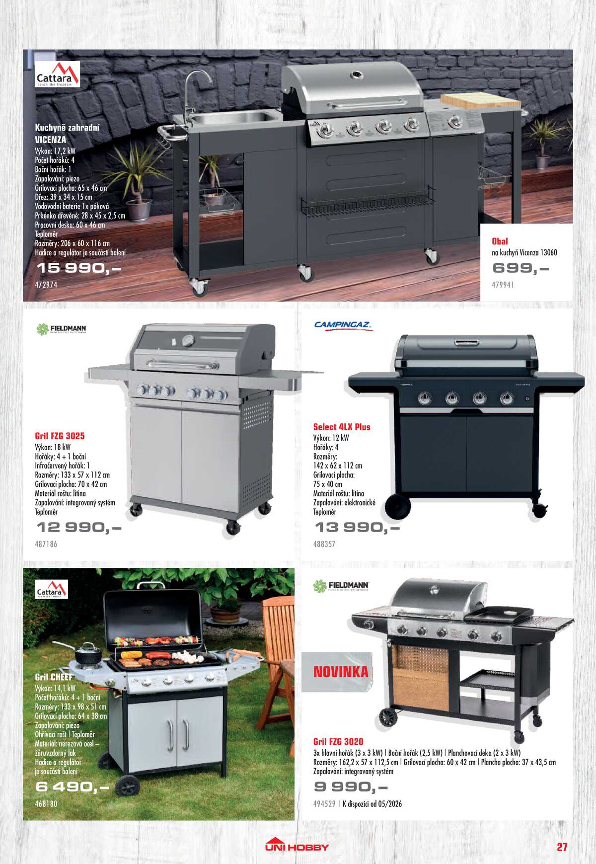 UNI HOBBY Katalog nábytek, grily a bazény 2026 strana 27