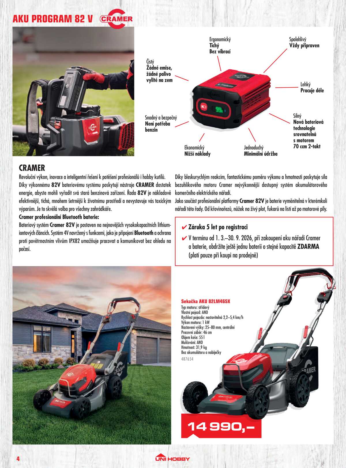 UNI HOBBY Katalog zahradní techniky 2026 strana 4