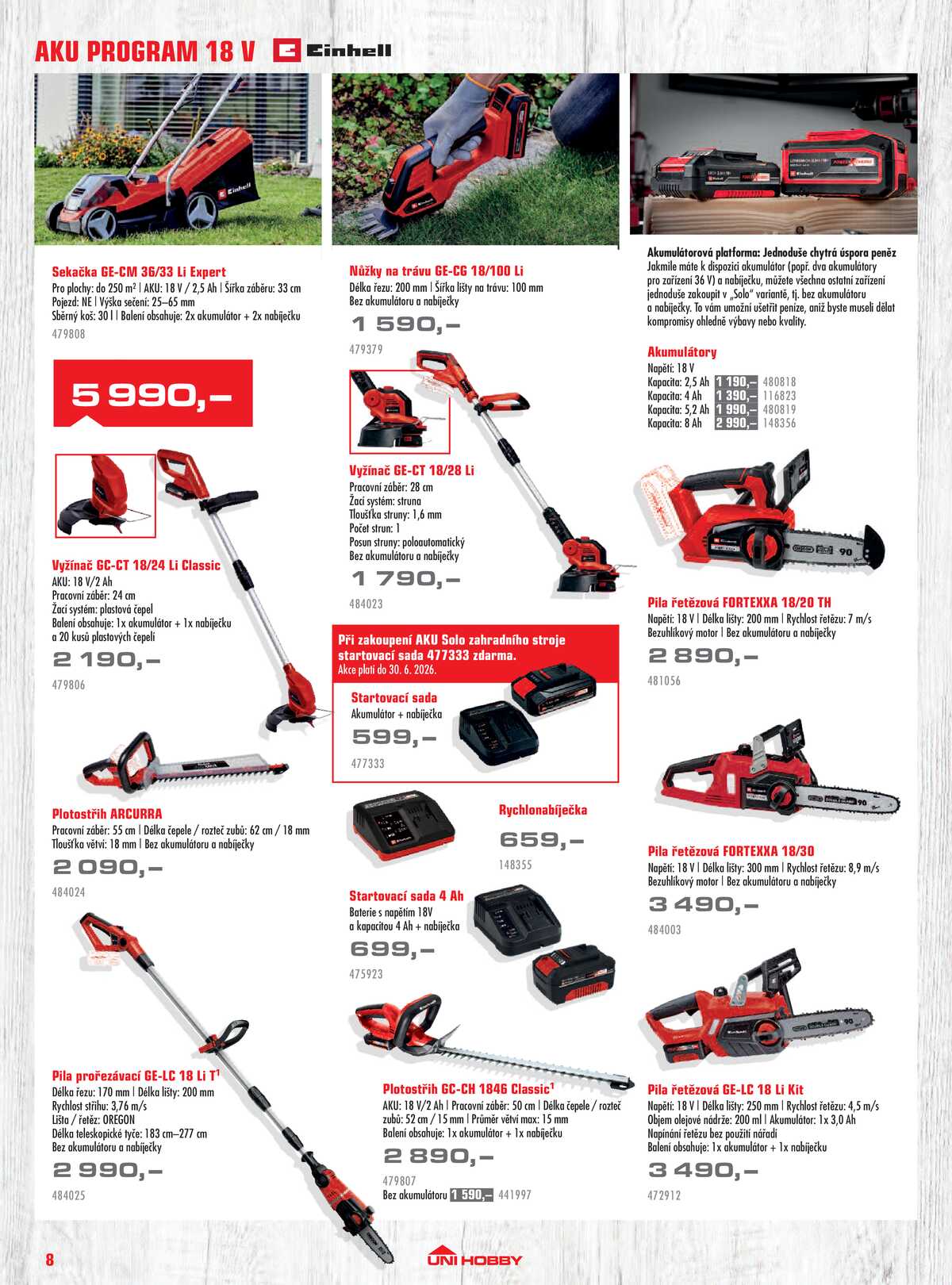 UNI HOBBY Katalog zahradní techniky 2026 strana 8