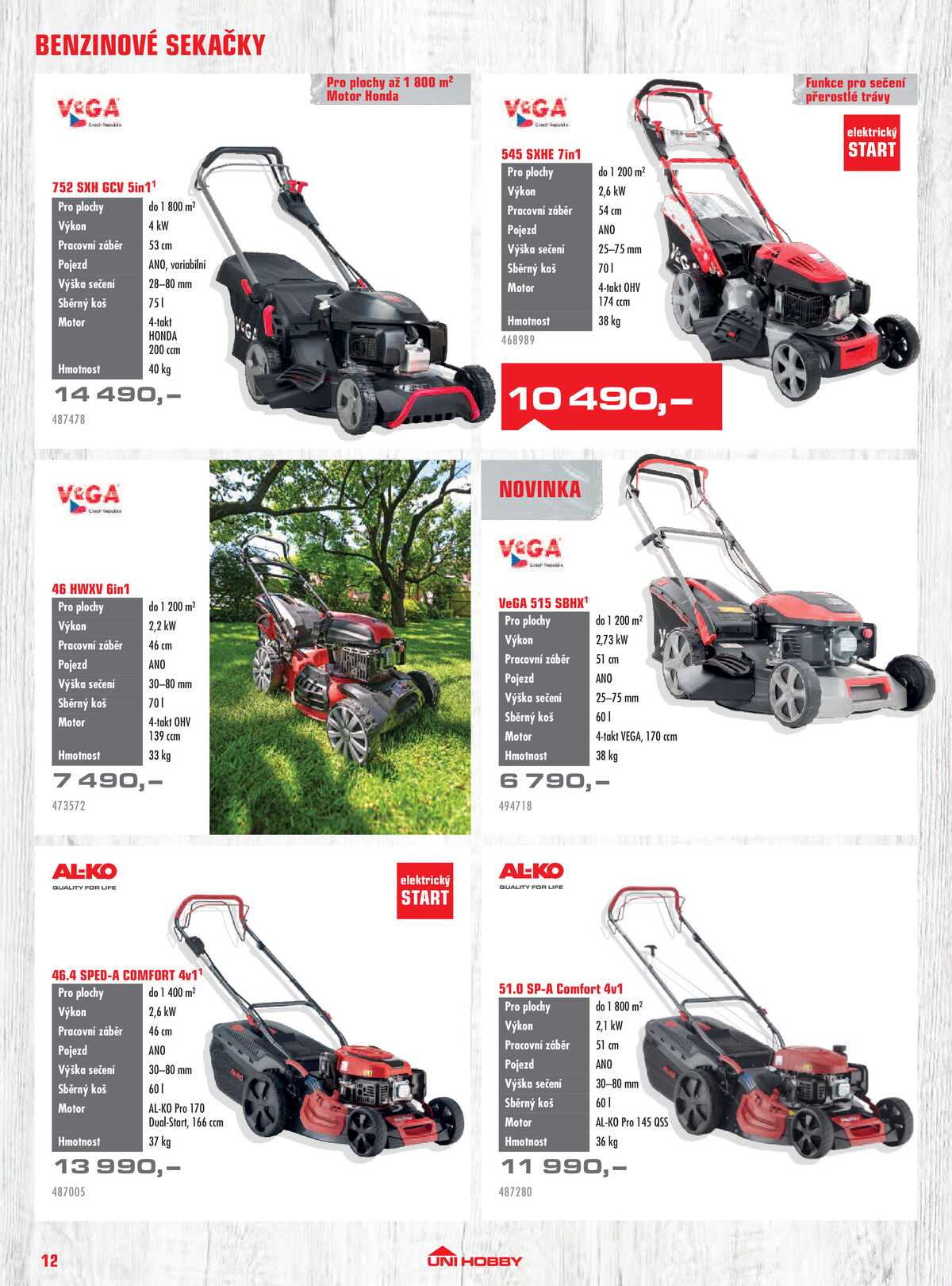 UNI HOBBY Katalog zahradní techniky 2026 strana 12