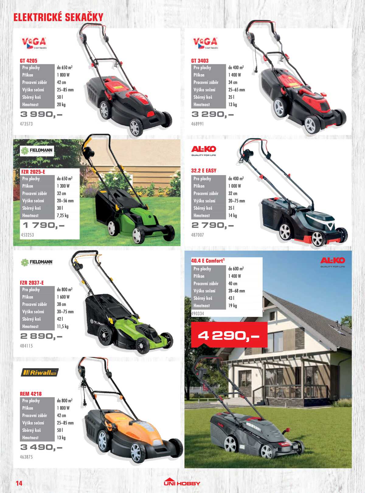 UNI HOBBY Katalog zahradní techniky 2026 strana 14