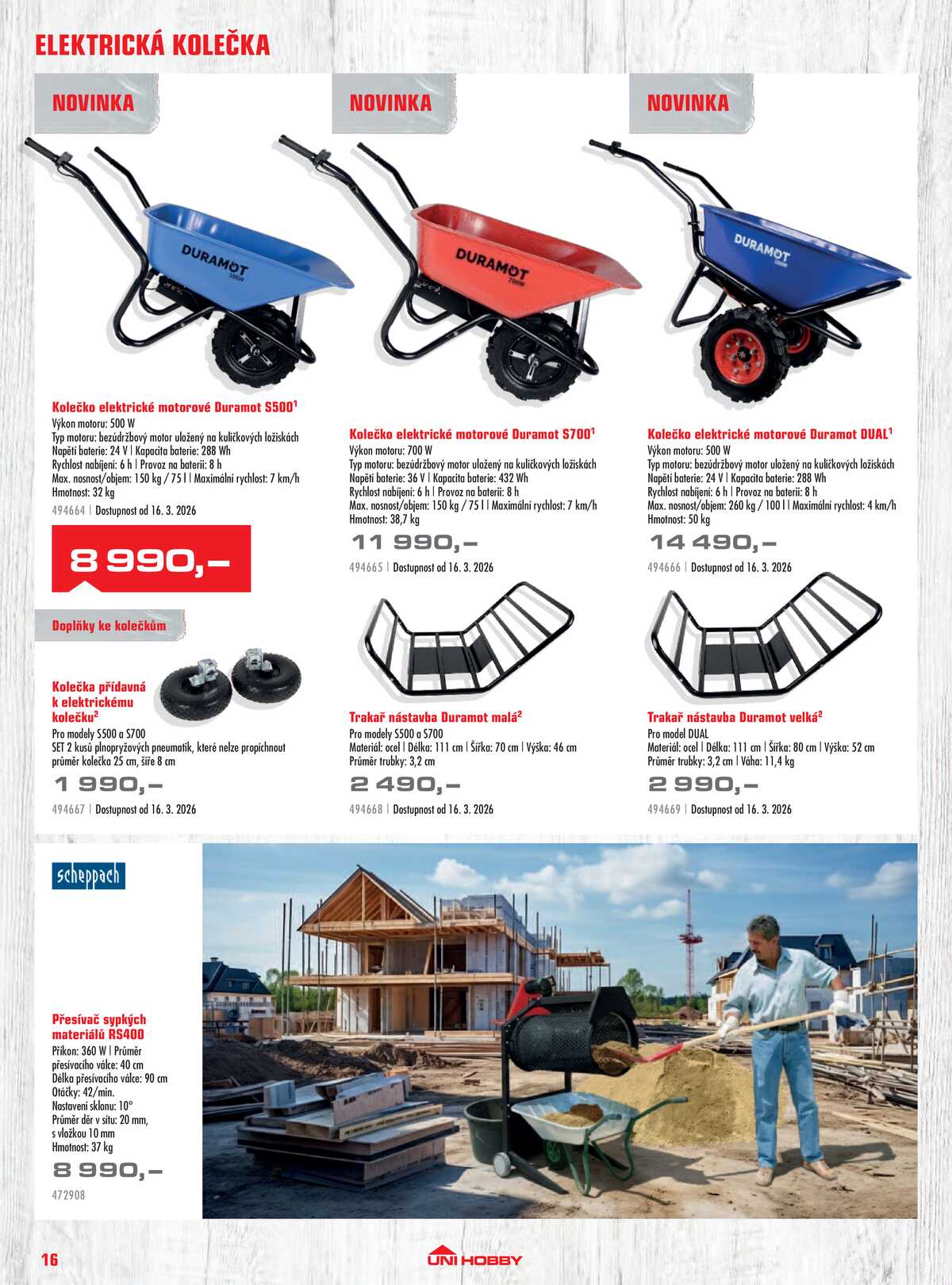 UNI HOBBY Katalog zahradní techniky 2026 strana 16