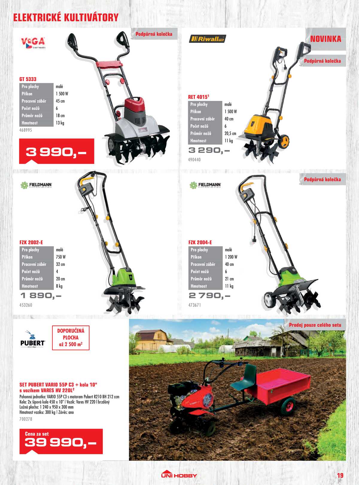 UNI HOBBY Katalog zahradní techniky 2026 strana 19