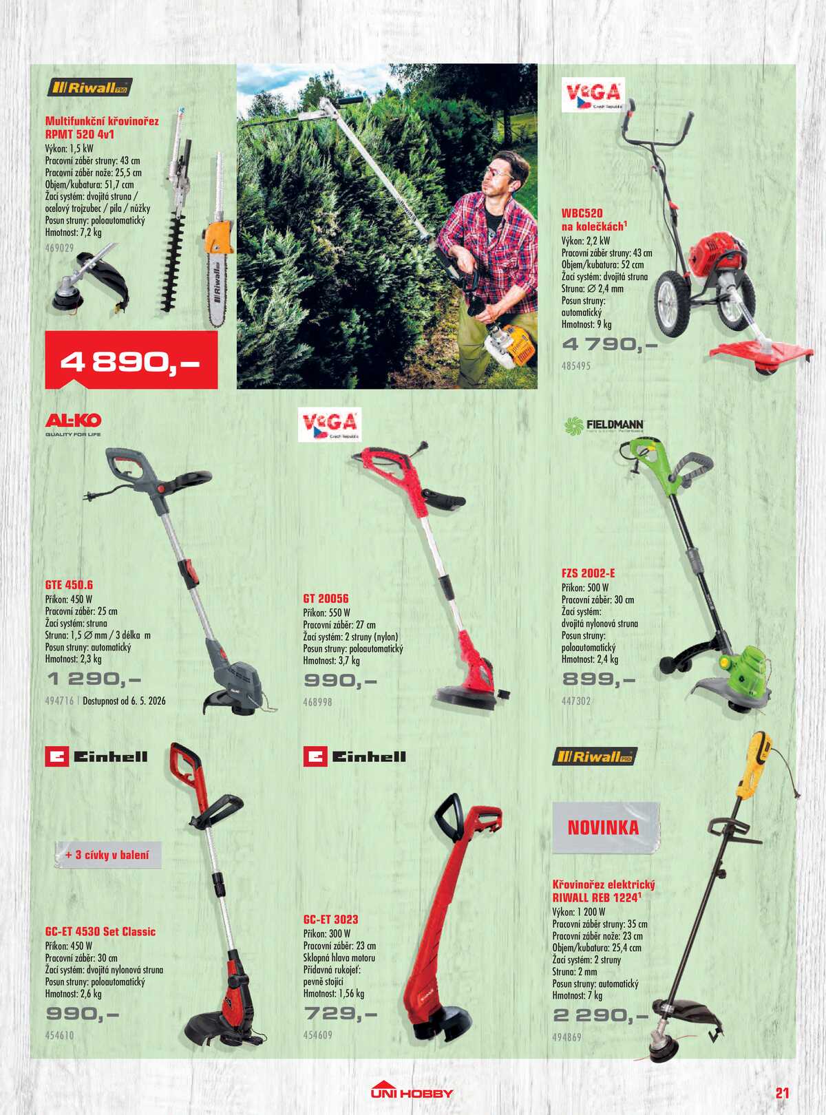 UNI HOBBY Katalog zahradní techniky 2026 strana 21