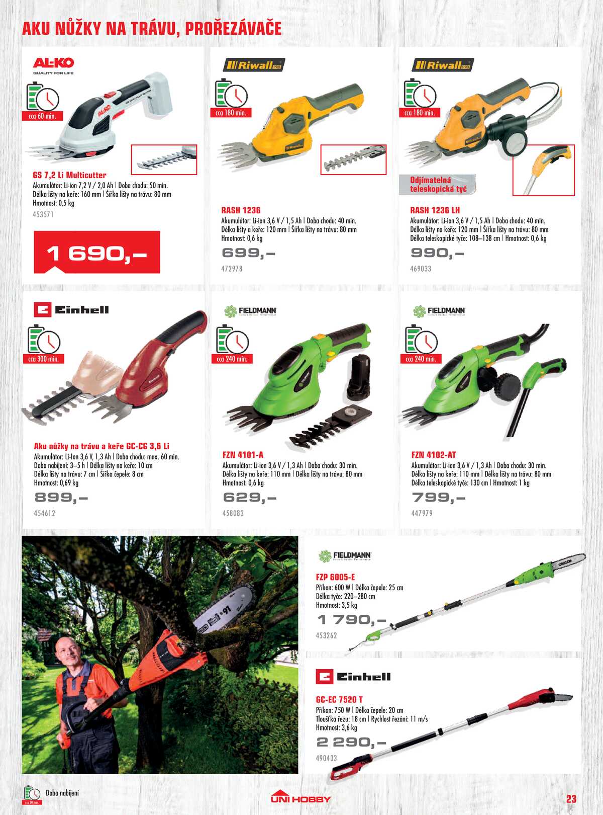 UNI HOBBY Katalog zahradní techniky 2026 strana 23