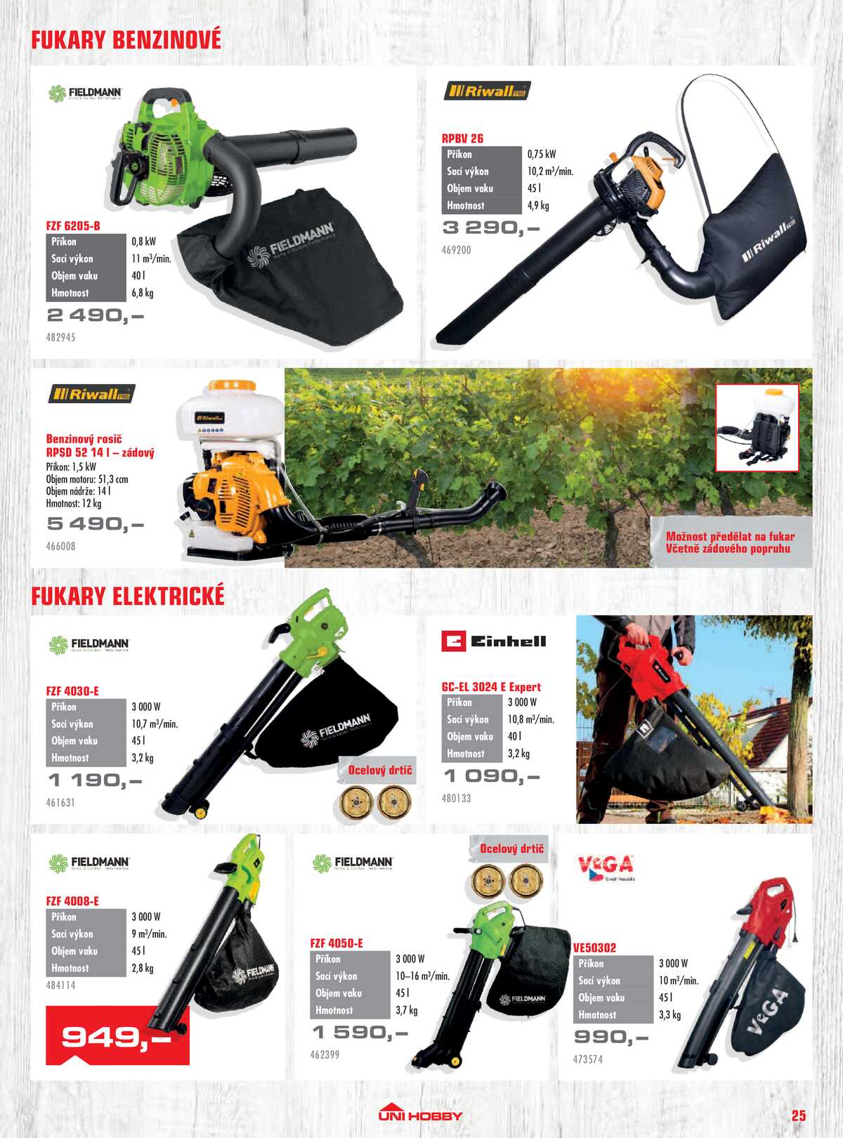 UNI HOBBY Katalog zahradní techniky 2026 strana 25