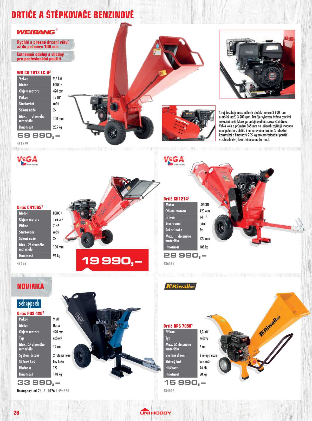 UNI HOBBY Katalog zahradní techniky 2026 strana 26