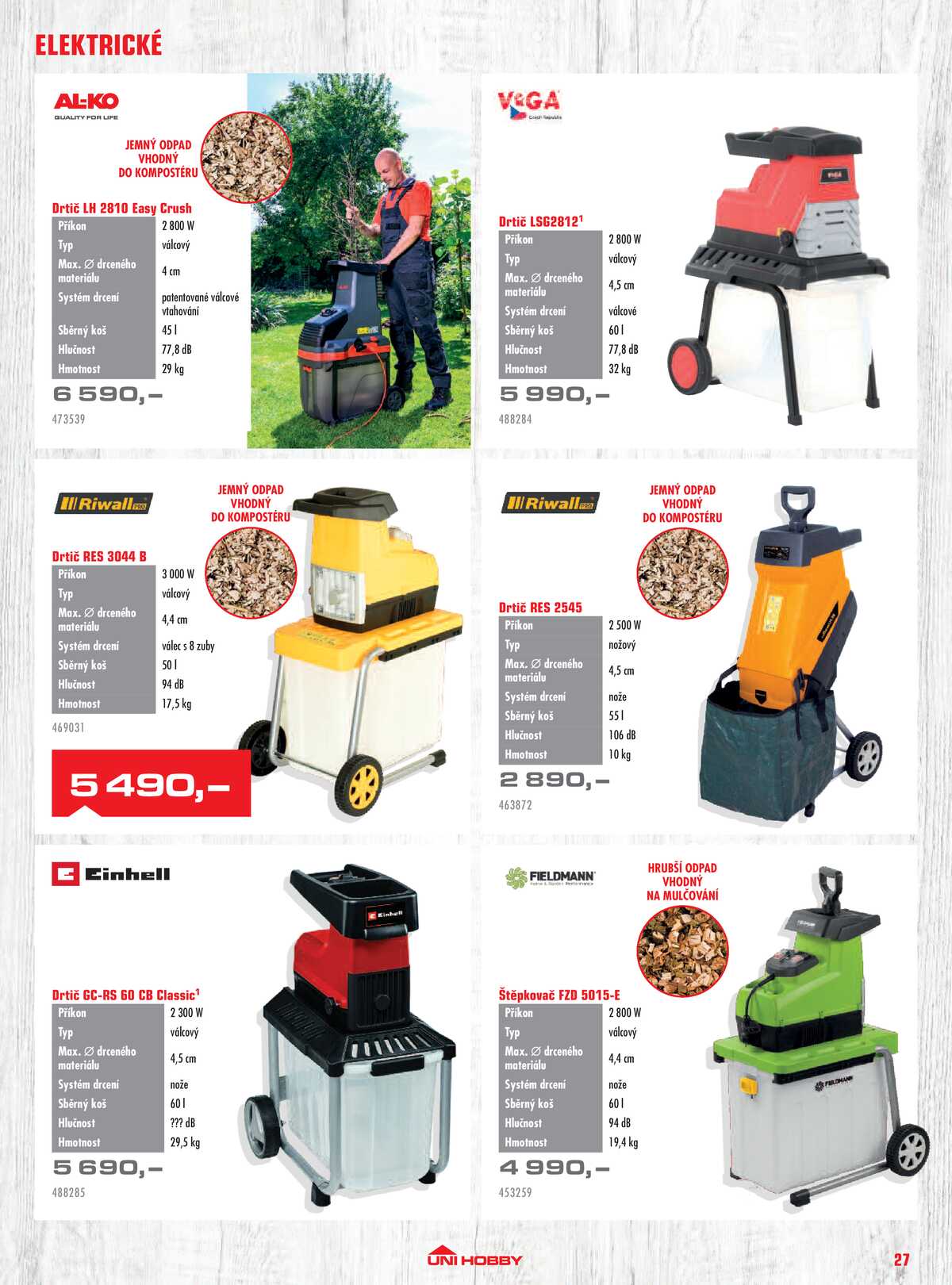UNI HOBBY Katalog zahradní techniky 2026 strana 27
