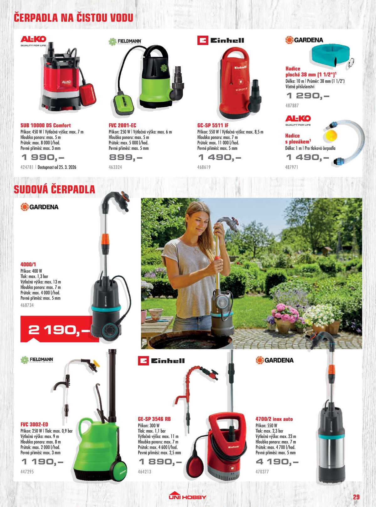 UNI HOBBY Katalog zahradní techniky 2026 strana 29
