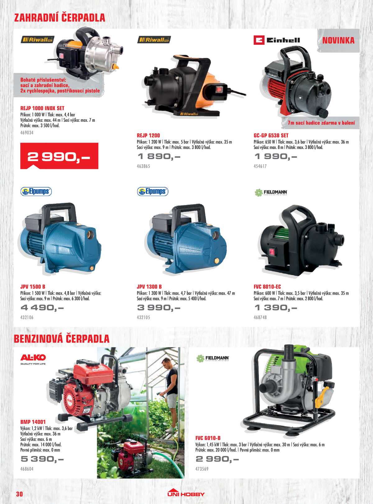 UNI HOBBY Katalog zahradní techniky 2026 strana 30