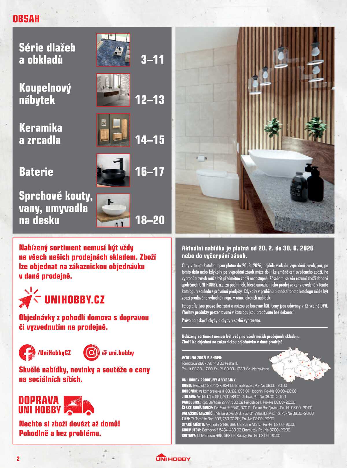 UNI HOBBY Katalog dlažby, obklady a sanita 2026 strana 2