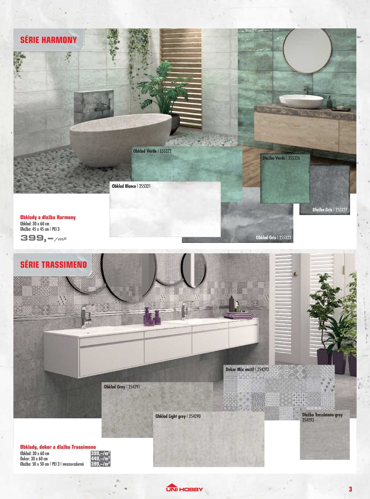 UNI HOBBY Katalog dlažby, obklady a sanita 2026 strana 3
