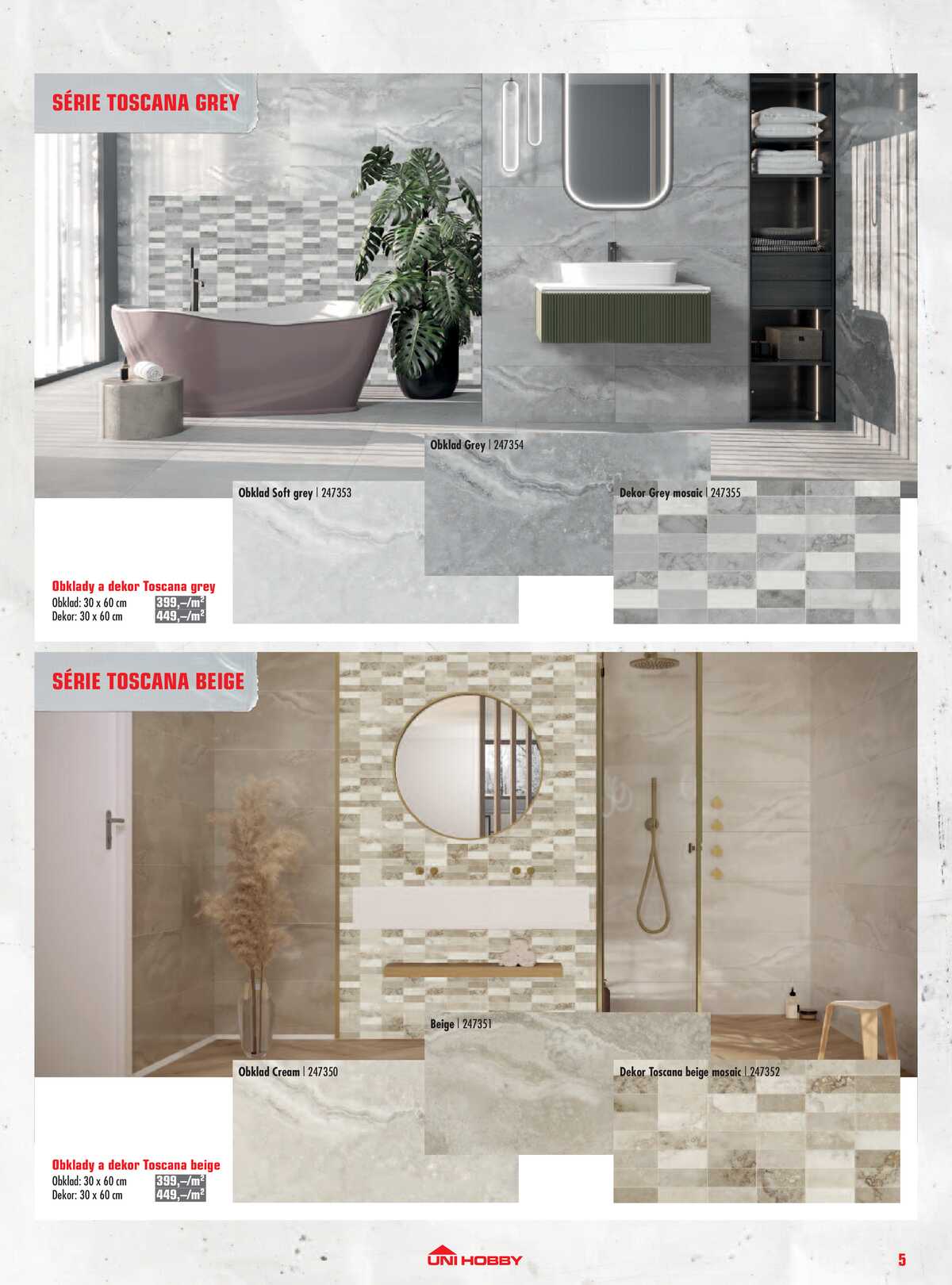 UNI HOBBY Katalog dlažby, obklady a sanita 2026 strana 5