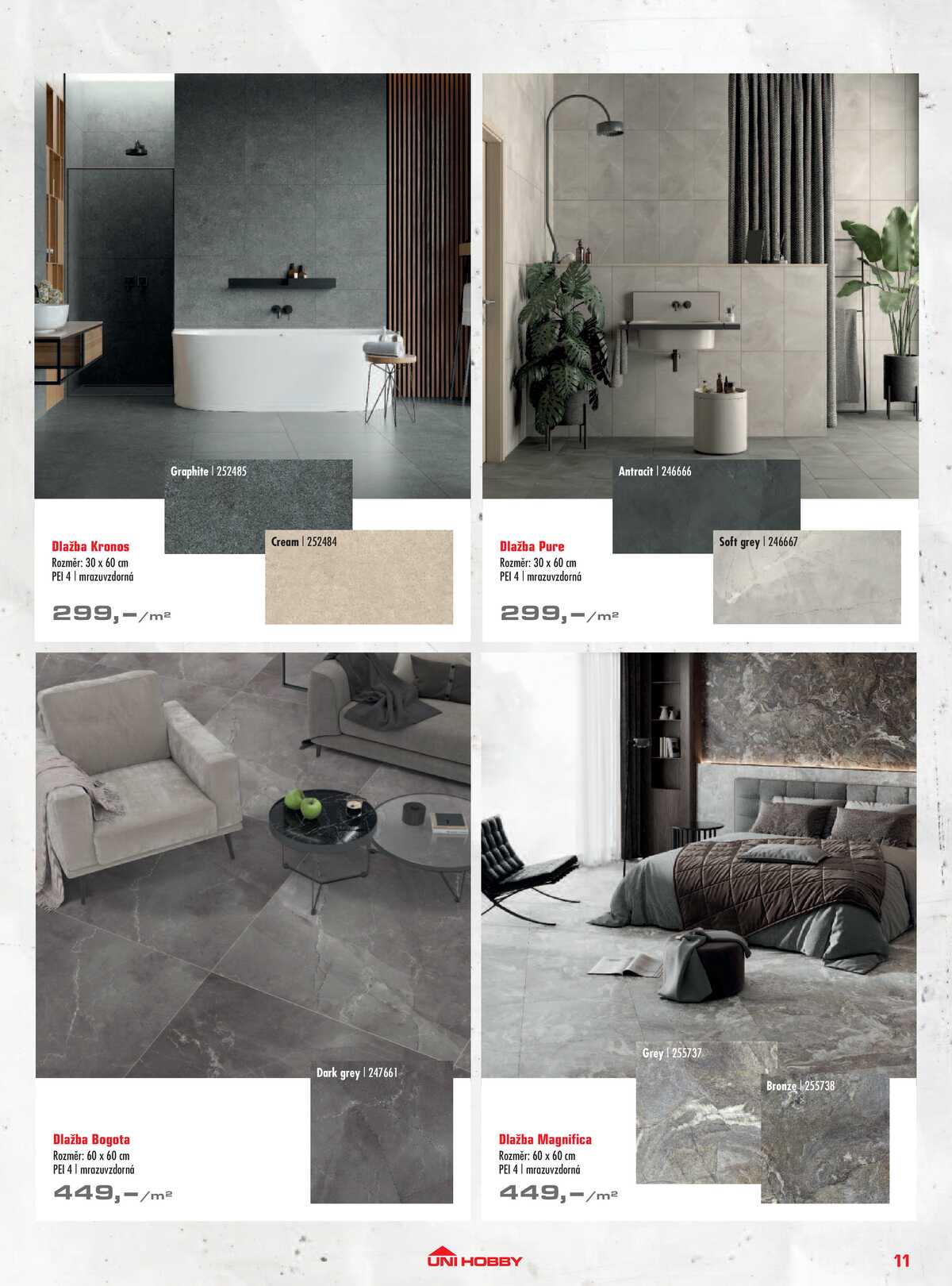 UNI HOBBY Katalog dlažby, obklady a sanita 2026 strana 11