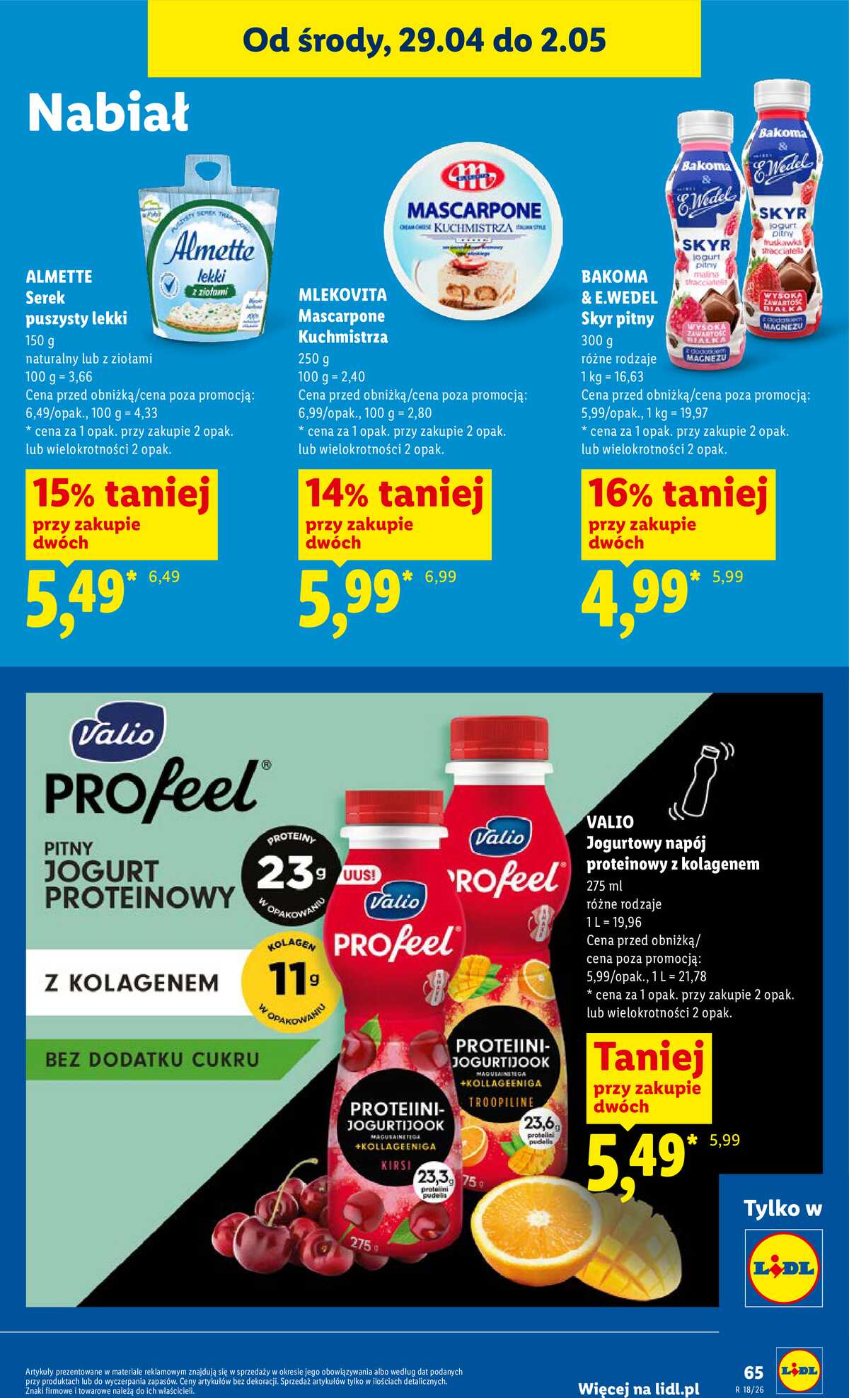 Leták Lidl Polsko 29.4.-2.5.2026 - Zpravodaj platný od 29.04 do 2.05 strana 65