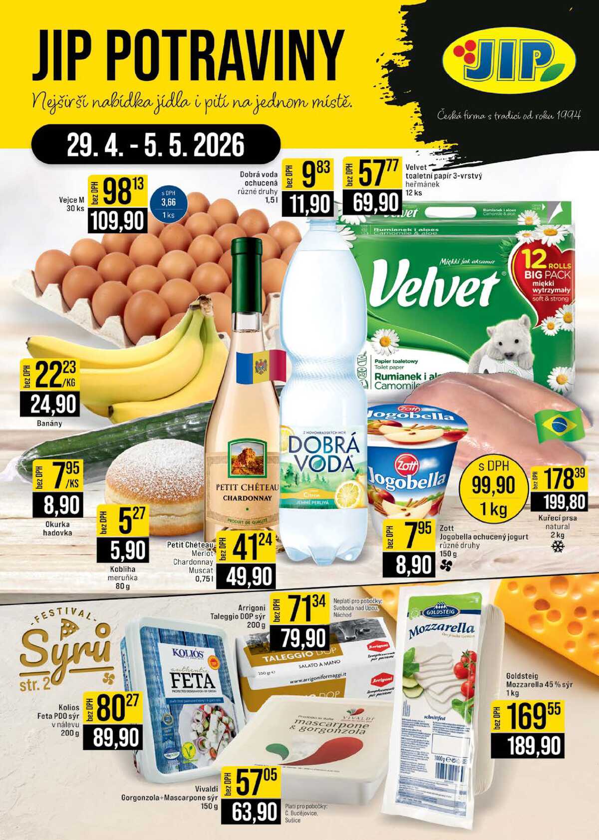 JIP Cash & Carry České Budějovice, Most, Náchod, Polička, Sušice a Svoboda nad Úpou od 29.4. do 5.5.2026 strana 1