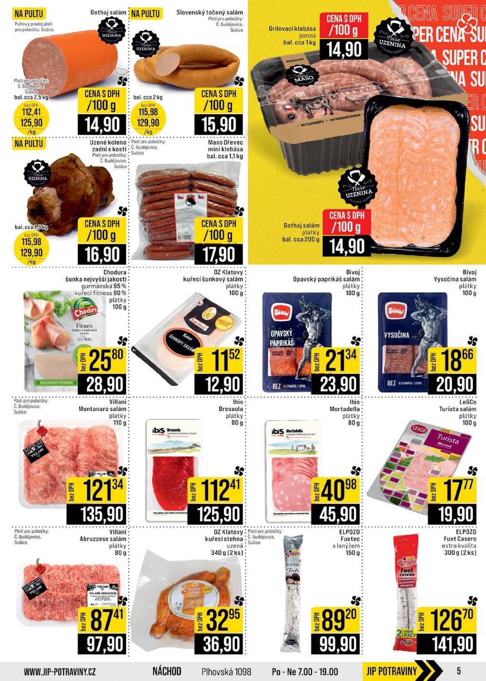 JIP Cash & Carry České Budějovice, Most, Náchod, Polička, Sušice a Svoboda nad Úpou od 29.4. do 5.5.2026