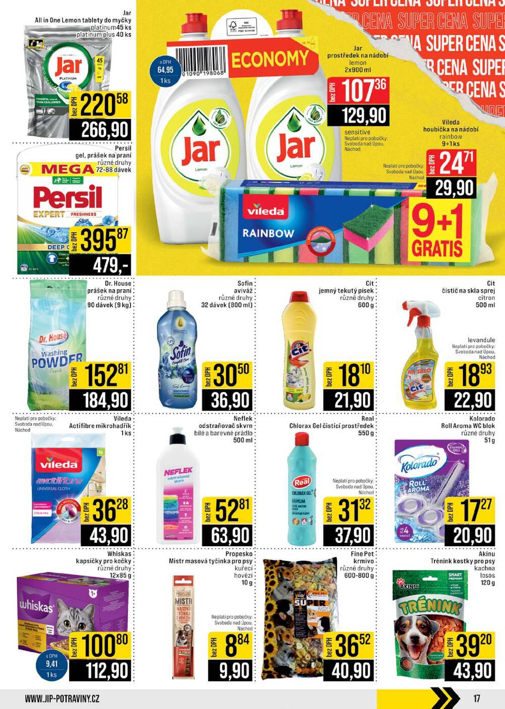 JIP Cash & Carry České Budějovice, Most, Náchod, Polička, Sušice a Svoboda nad Úpou od 29.4. do 5.5.2026