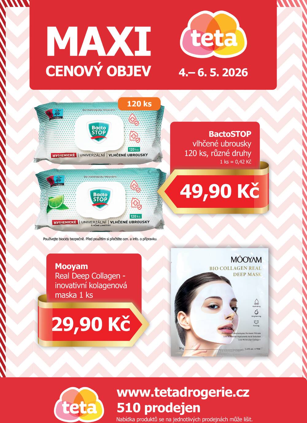 Leták Teta drogerie - Teta drogerie Maxi cenový objev od 4.5. do 6.5.2026 - strana 1