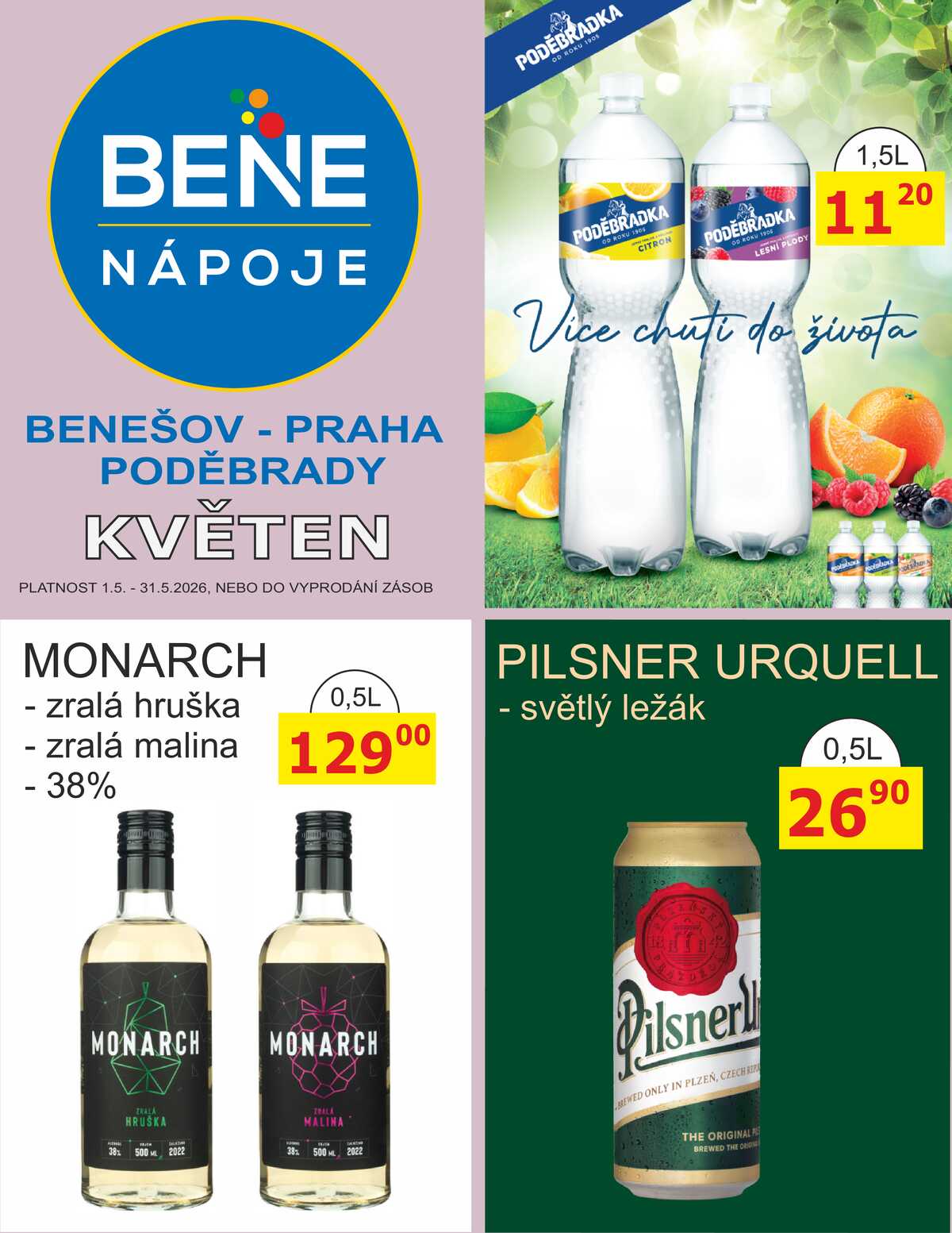 BENE Nápoje od 1.5. do 31.5.2026 strana 1