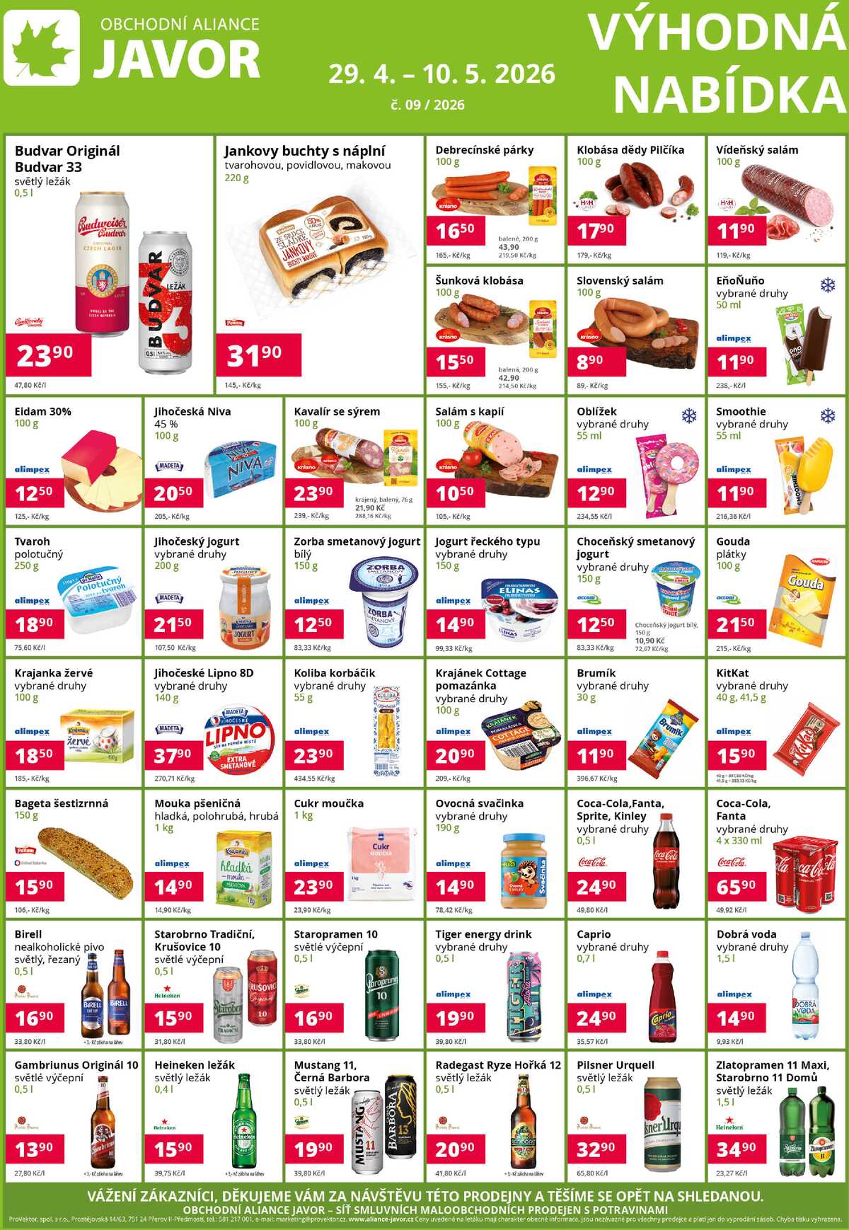 Obchodní aliance Javor do 10.5. strana 1