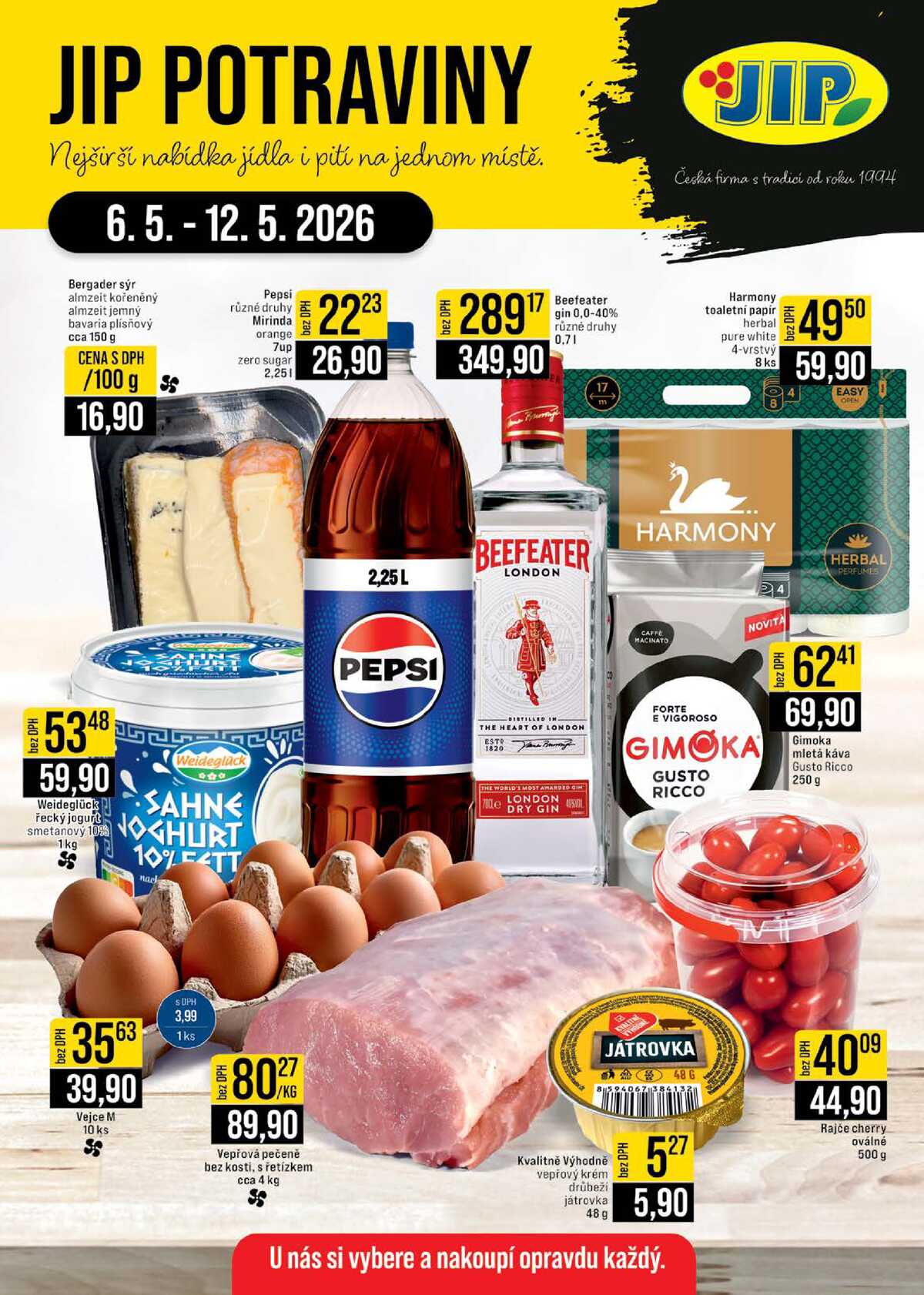 JIP Cash & Carry České Budějovice, Most, Náchod, Polička, Sušice a Svoboda nad Úpou od 6.5. do 12.5.2026 strana 1