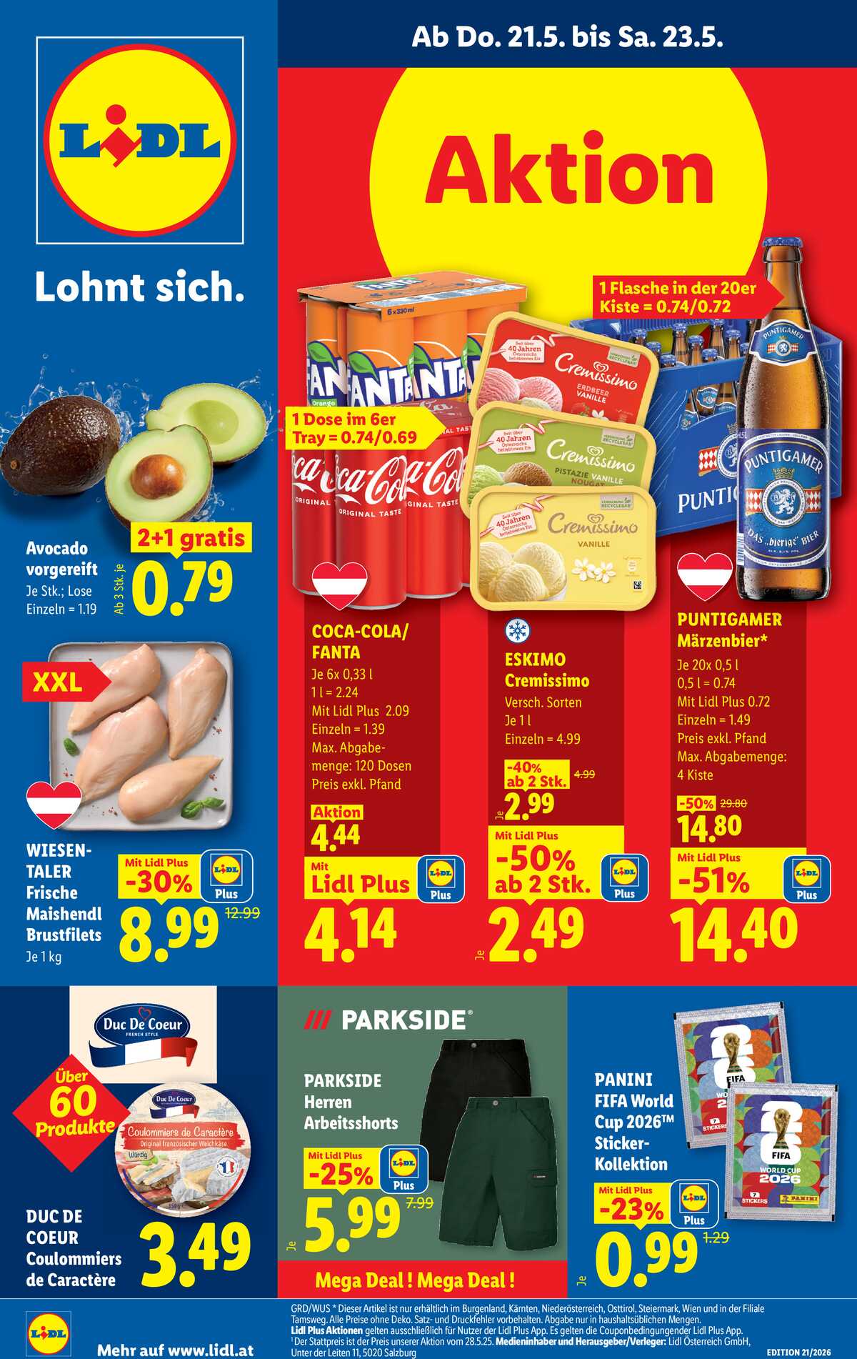 Leták Lidl Rakousko 21.5.-27.5.2026 strana 1