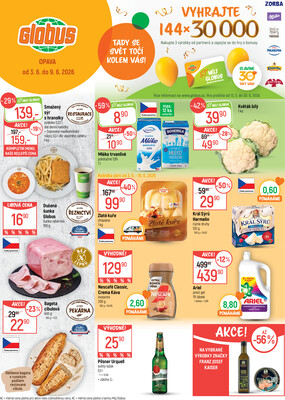 Akční leták Globus 3.6. - 9.6.2026 - Globus Opava