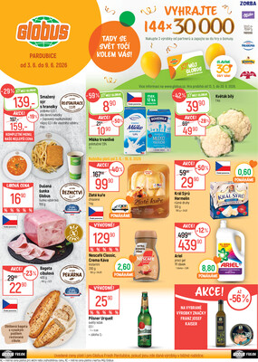 Akční leták Globus 3.6. - 9.6.2026 - Globus Pardubice