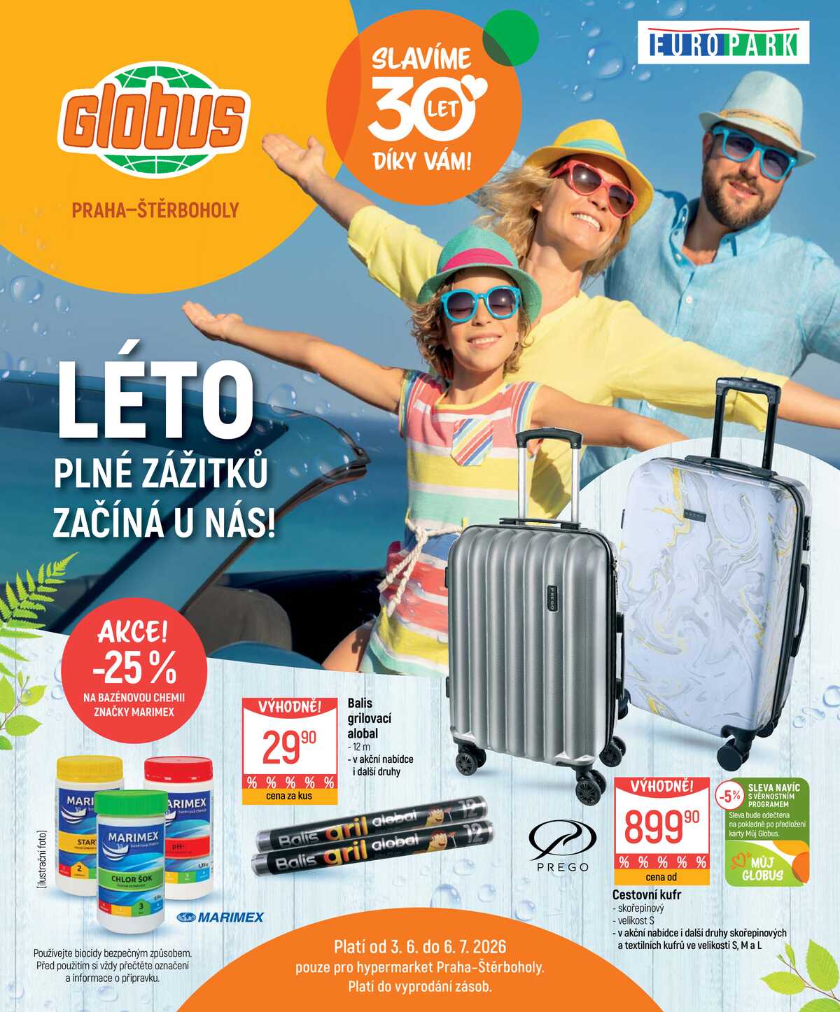 Akční leták Globus 3.6. - 6.7.2026 - Globus Praha - Štěrboholy strana 1