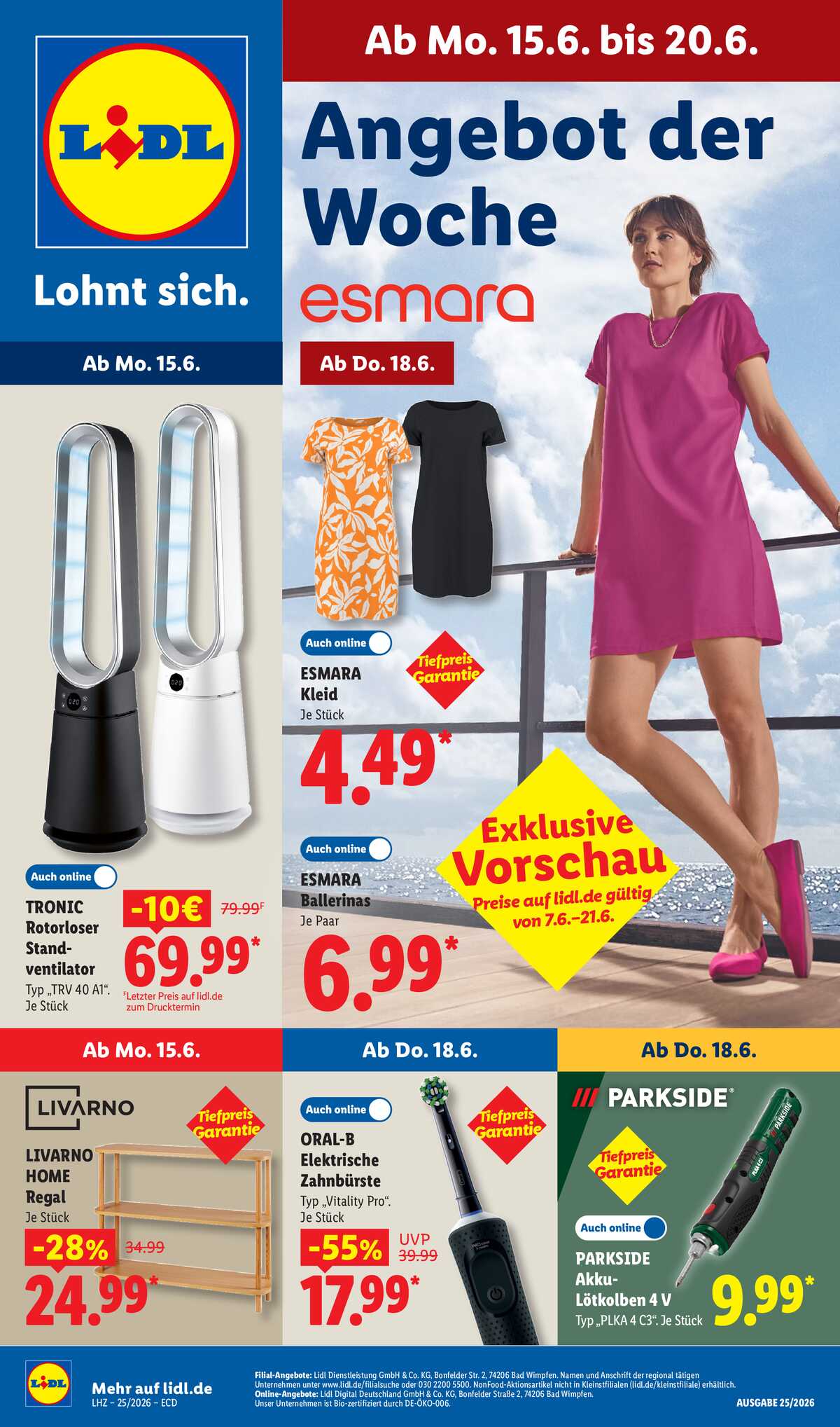 Leták Lidl Německo 15.6.-20.6.2026 strana 1