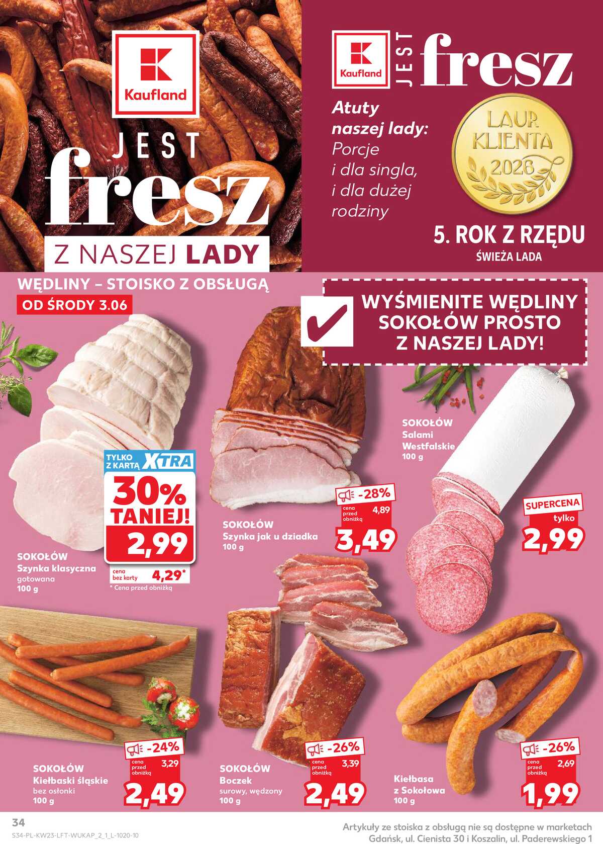 Leták Kaufland Polsko 3.6.-10.6.2026 - Noviny týdne strana 34