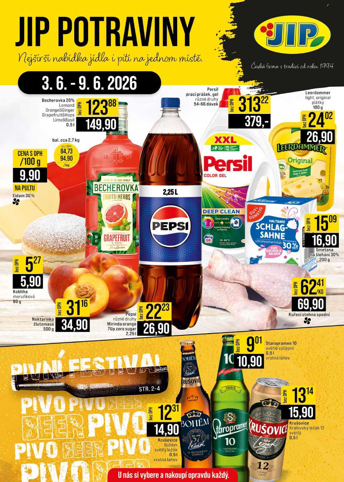 JIP Cash & Carry České Budějovice, Most, Náchod, Polička, Sušice a Svoboda nad Úpou od 3.6. do 9.6.2026 strana 1