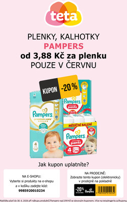 Teta drogerie akce Pampers od 3.6. do 30.6.2026